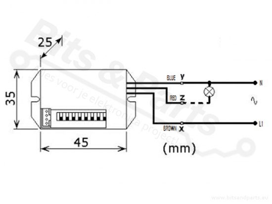 Motion sensor/detector Infrared PIR - with relay
